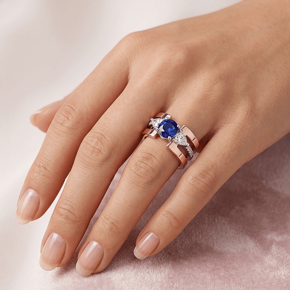 Echter Diamant Ring 3 Karat - 14K Bicolor Gold