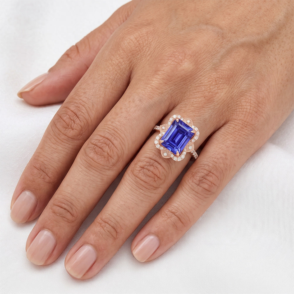 Echter Diamant Ring 4.25 Karat - 14K Roségold