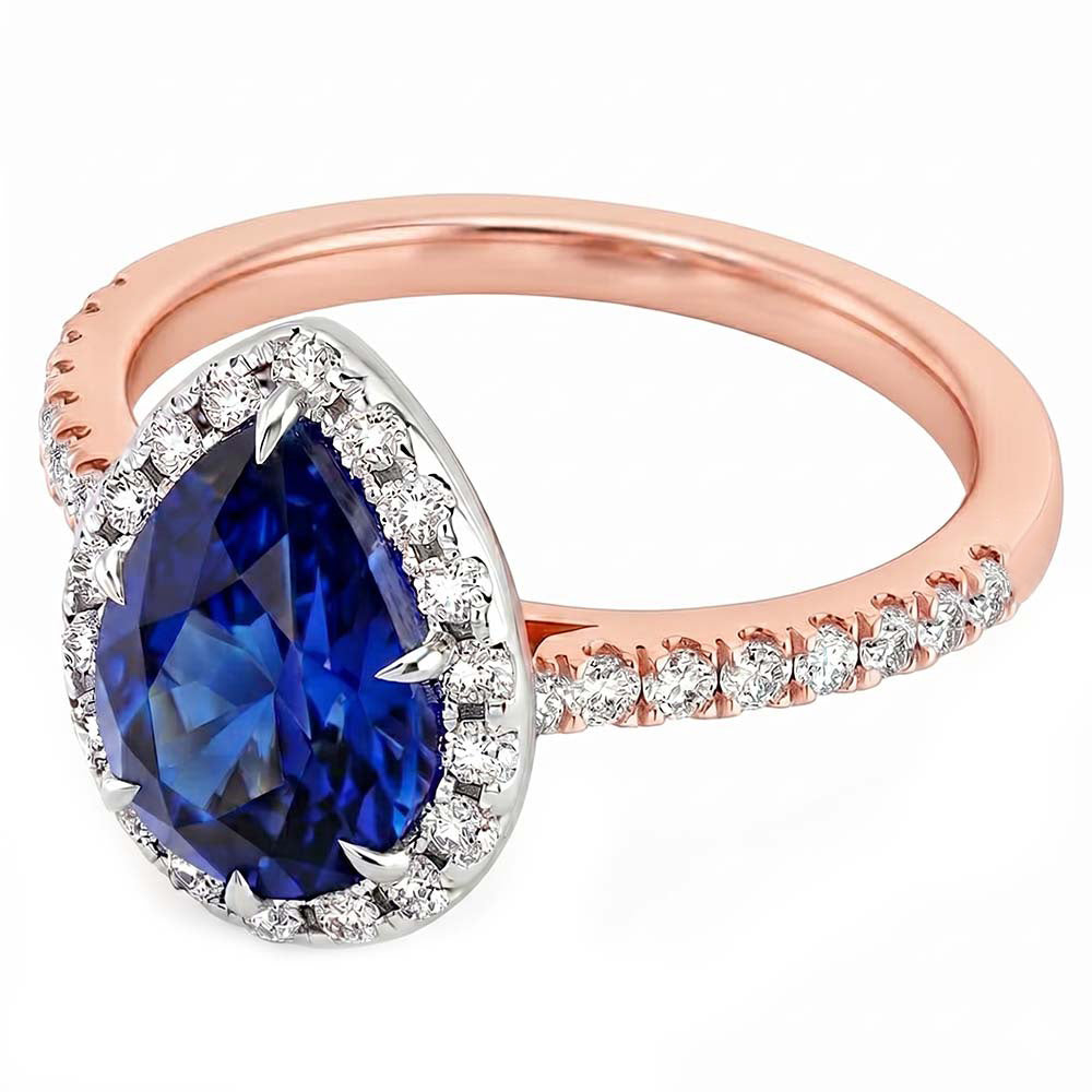 Echter Diamant Ring 4 Karat - 14K Bicolor Gold