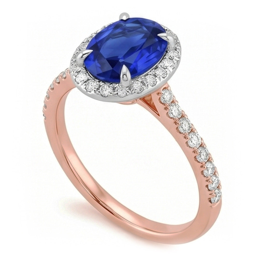 Echter Diamant Ring 5 Karat - 14K Bicolor Gold