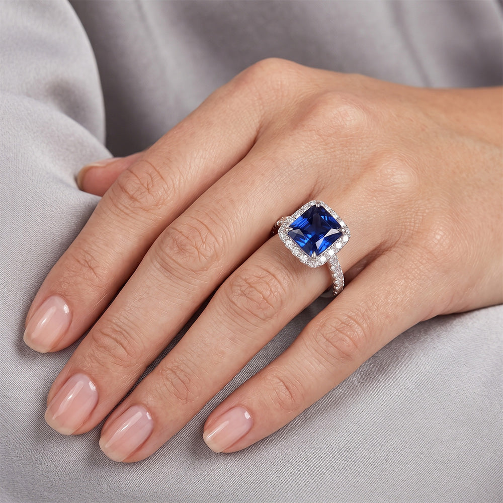 Lab Grown Saphir Ring GIA ZERTIFIZIERT 7,74 Karat