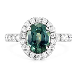 Echter Saphir Ring 2.00 Karat - 14K Weissgold