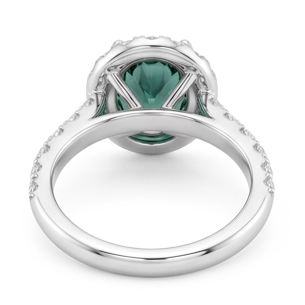 Echter Saphir Ring 2.00 Karat - 14K Weissgold