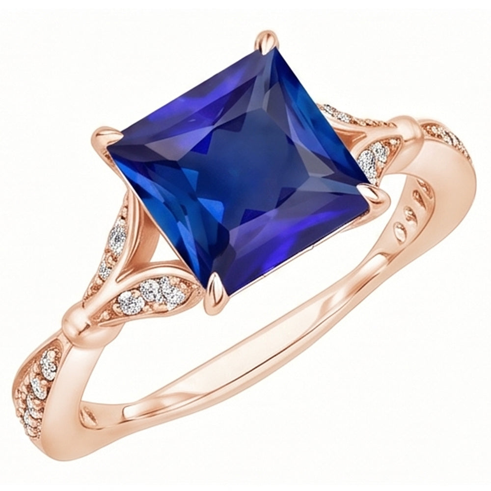 Echter Saphir Ring 3.75 Karat - 14K Roségold