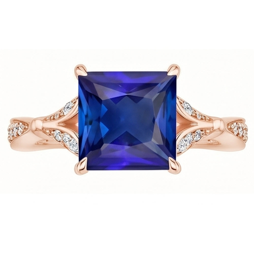 Echter Saphir Ring 3.75 Karat - 14K Roségold