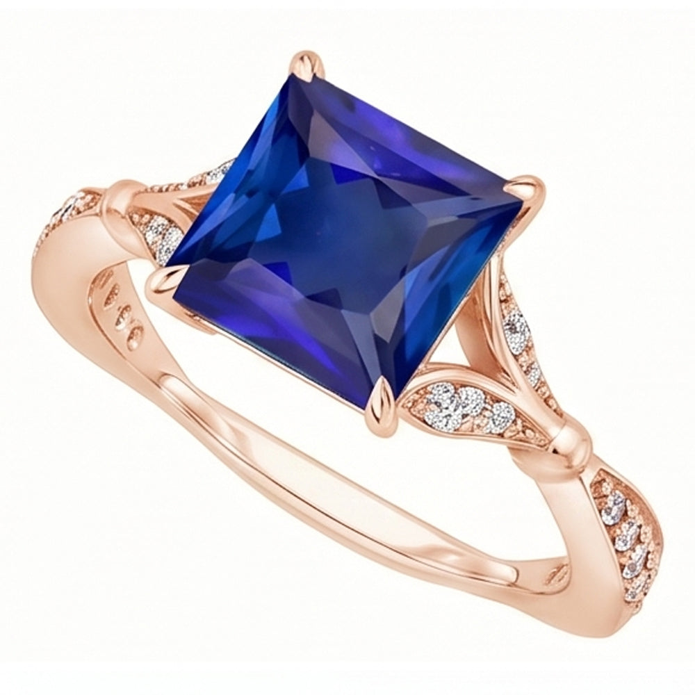 Echter Saphir Ring 3.75 Karat - 14K Roségold