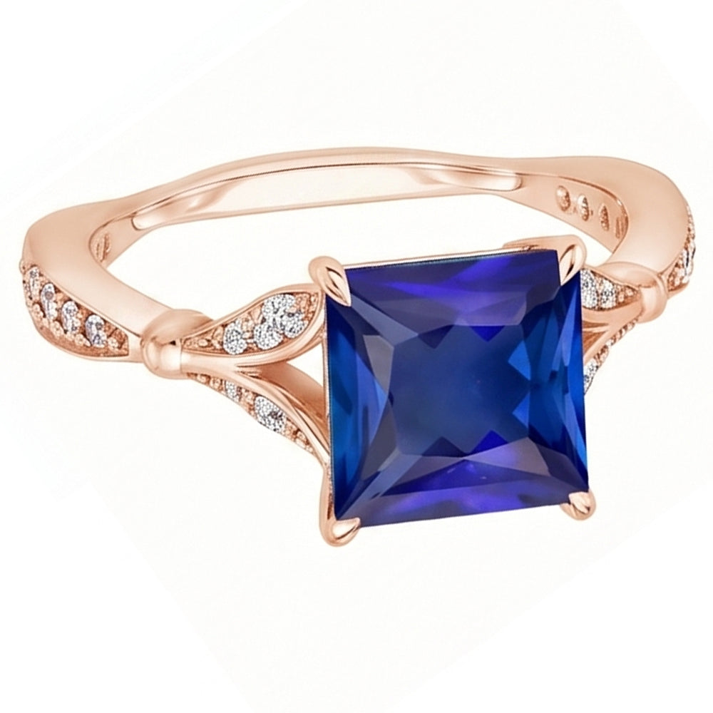 Echter Saphir Ring 3.75 Karat - 14K Roségold