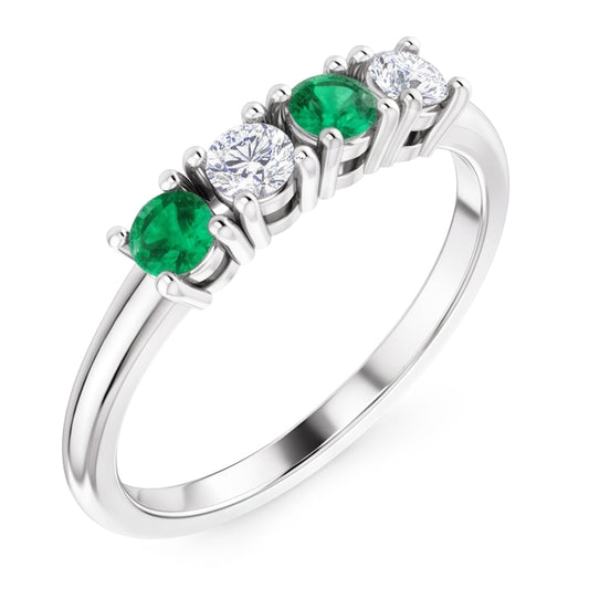 Echter Smaragd Memoire-Ring 0.80 Karat
