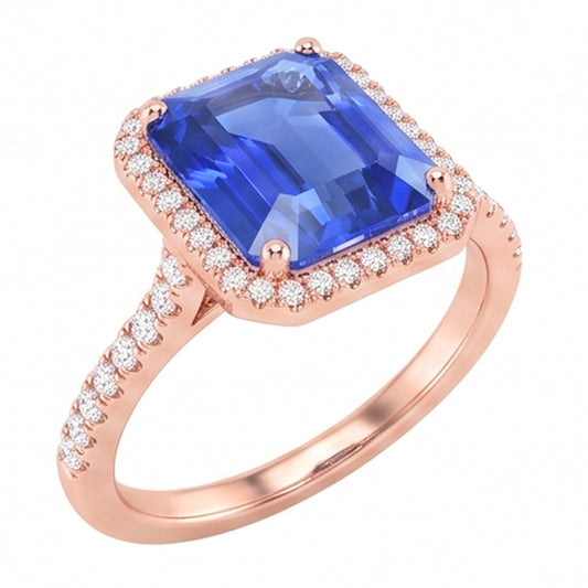 Echter Smaragd Ring 4.50 Karat - 14K Roségold