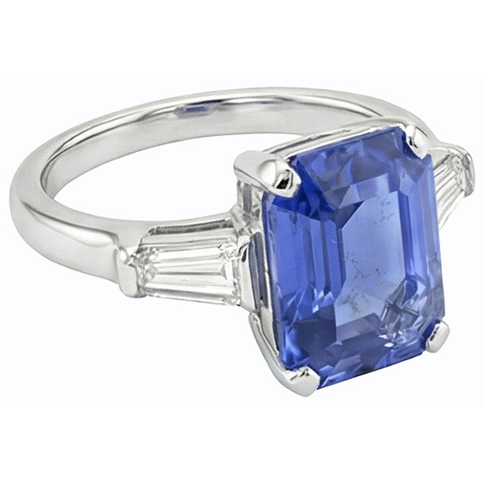 echter baguette diamant 2.50Karat ring Profilansicht