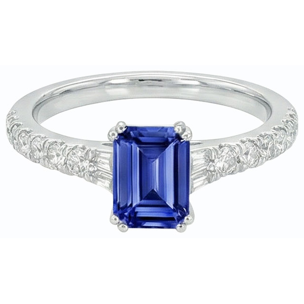 echter baguette diamant 3.50Karat ring Detailansicht