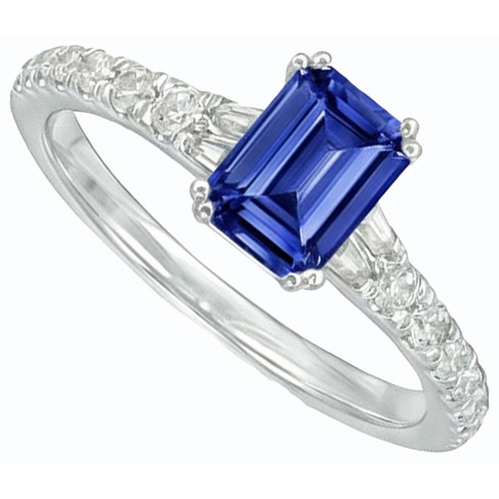 echter baguette diamant 3.50Karat ring Draufsicht