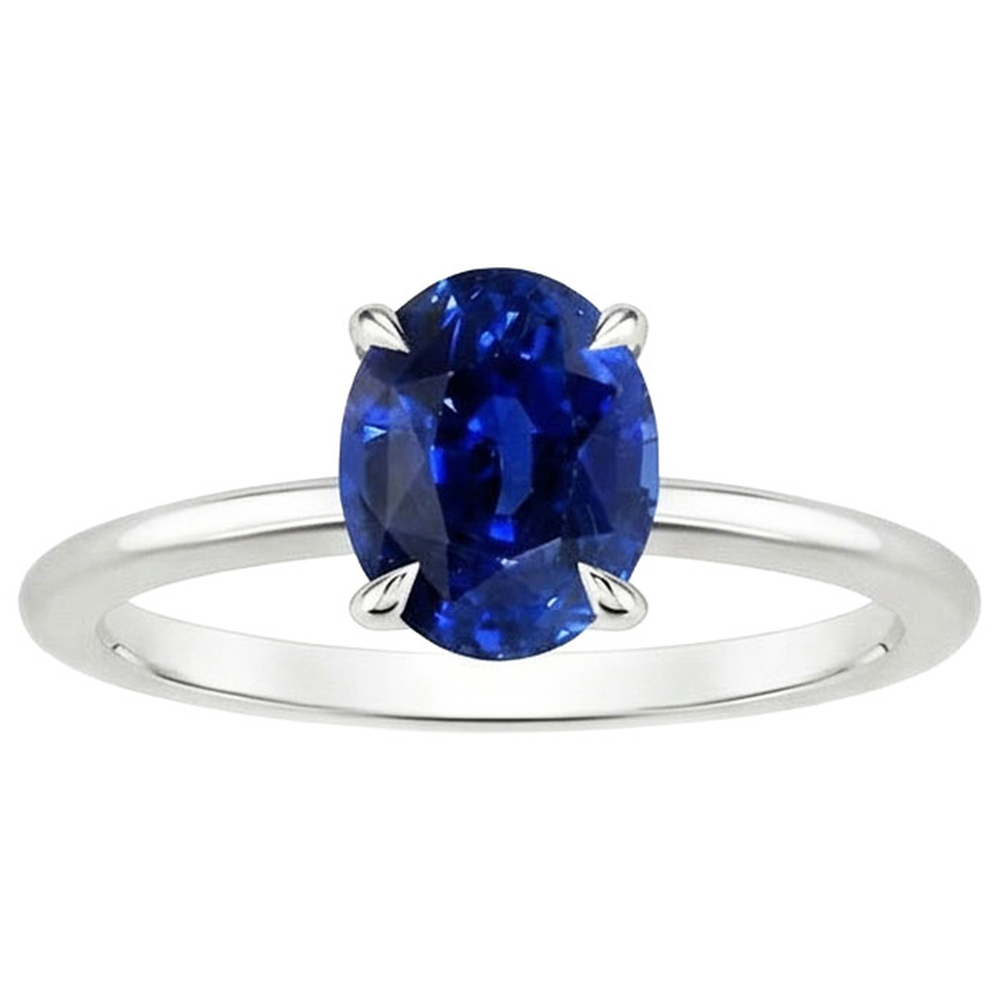 echter oval diamant 2Karat ring Profilansicht