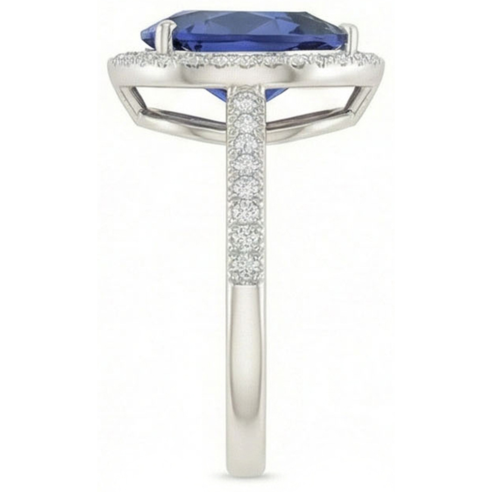 echter round diamant 5Karat ring Draufsicht
