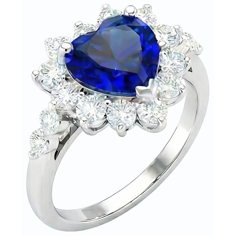echter heart diamant 3Karat ring Vorderansicht