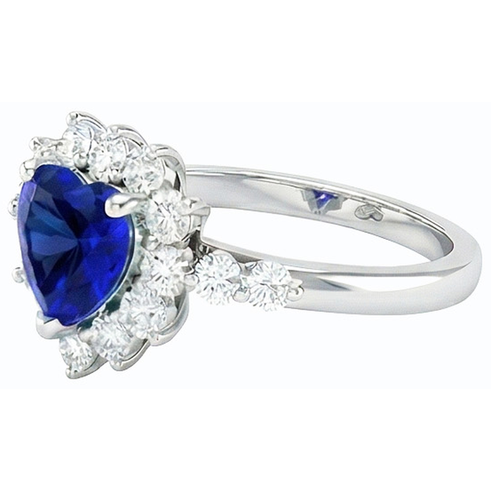echter heart diamant 3Karat ring Draufsicht