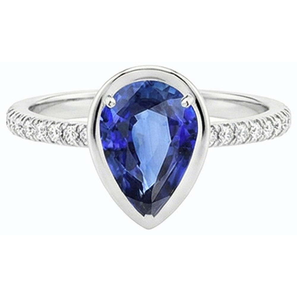 echter round diamant 3.50Karat ring Draufsicht