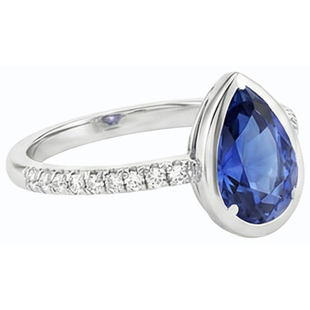 echter round diamant 3.50Karat ring Profilansicht