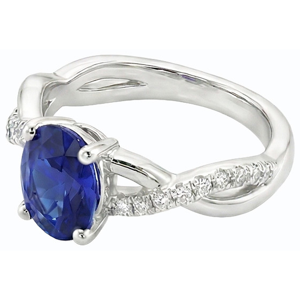 echter oval diamant 4.50Karat ring Draufsicht