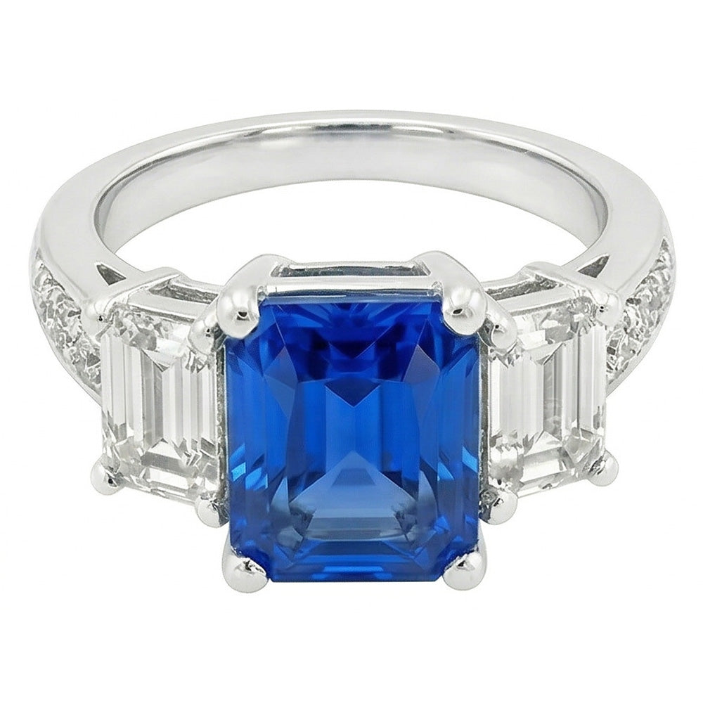 echter radiant diamant 4.50Karat ring Detailansicht