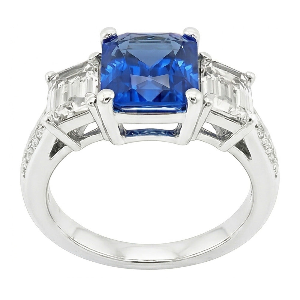 echter radiant diamant 4.50Karat ring Profilansicht