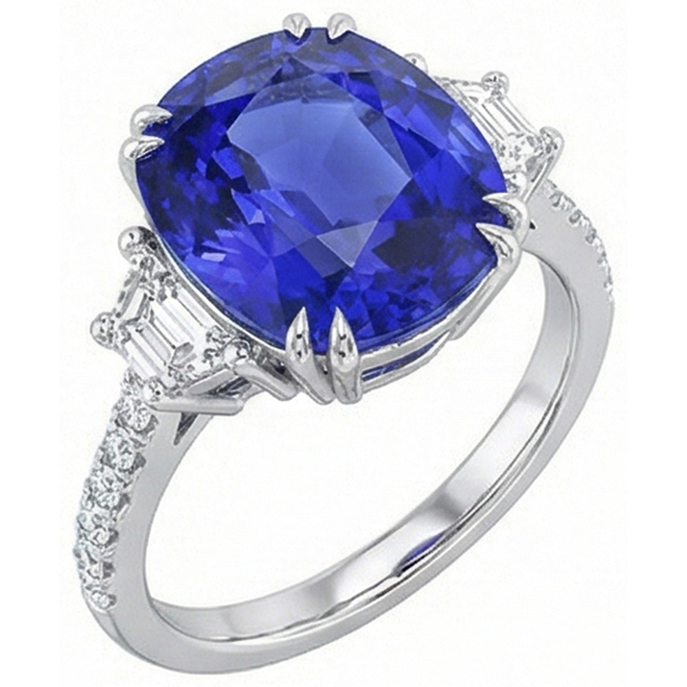 echter oval diamant 5.50Karat ring Seitenansicht