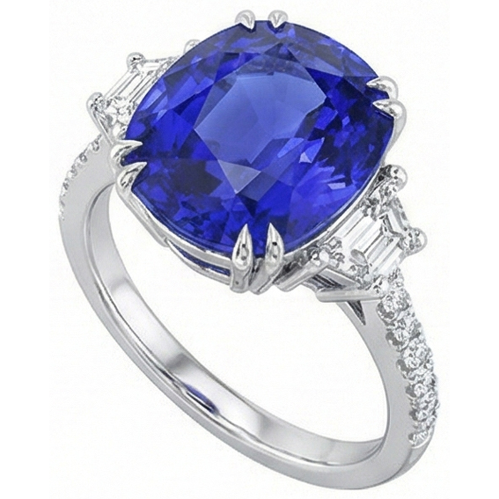 echter oval diamant 5.50Karat ring Draufsicht
