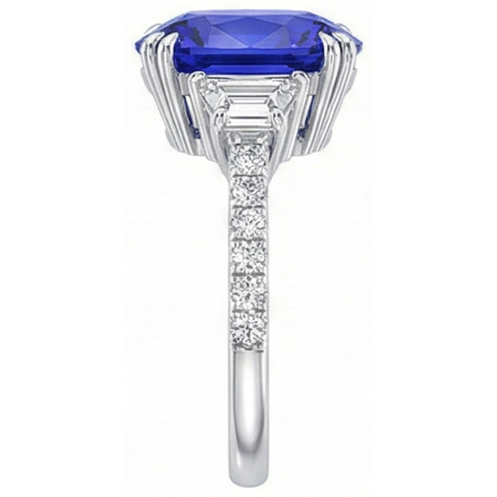 echter oval diamant 5.50Karat ring Profilansicht