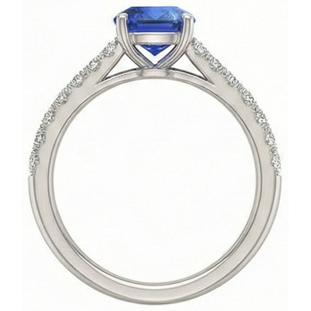 echter round diamant 2.50Karat ring Profilansicht