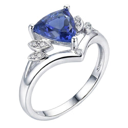 Edelstein Saphir Fancy Ring 2 Karat Billionen Schliff 14K Goldschmuck