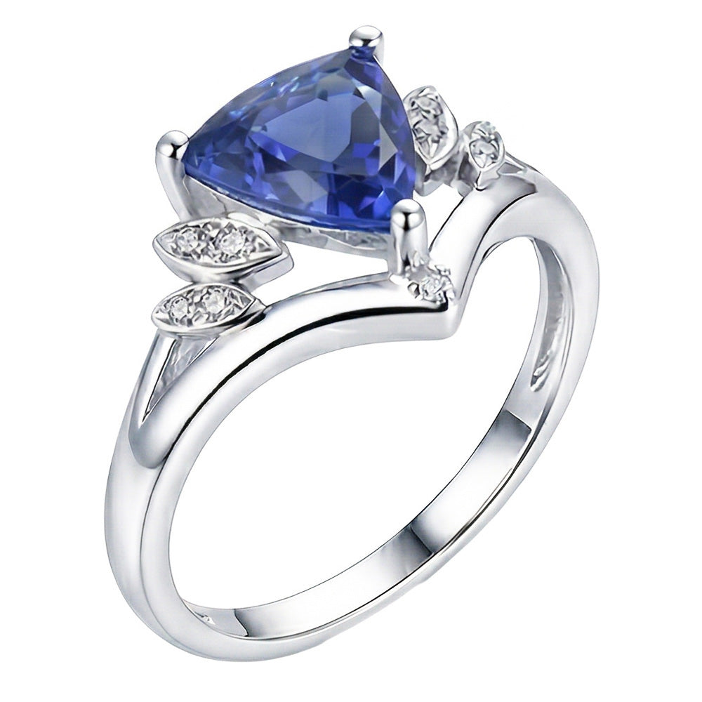 Edelstein Saphir Fancy Ring 2 Karat Billionen Schliff 14K Goldschmuck