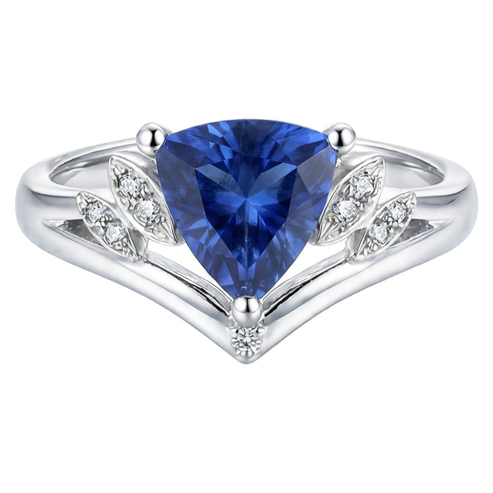 Edelstein Saphir Fancy Ring 2 Karat Billionen Schliff 14K Goldschmuck