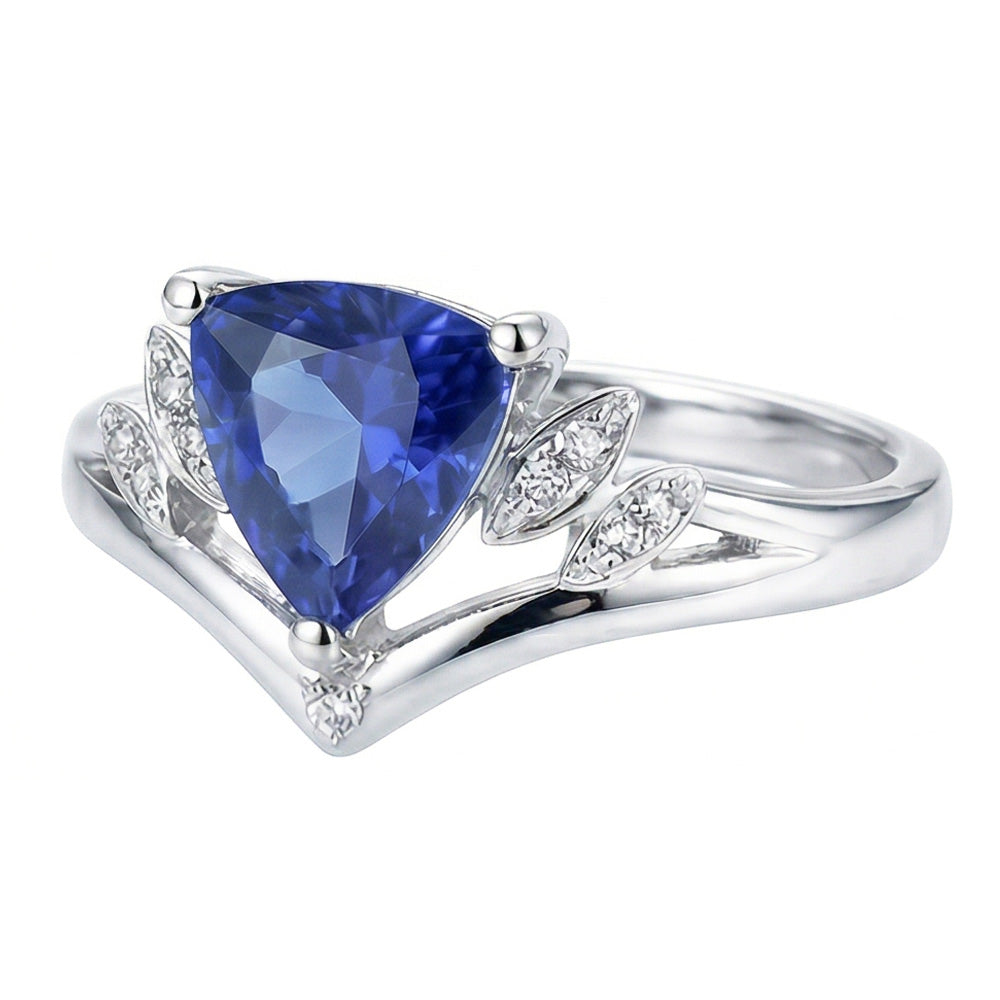 Edelstein Saphir Fancy Ring 2 Karat Billionen Schliff 14K Goldschmuck