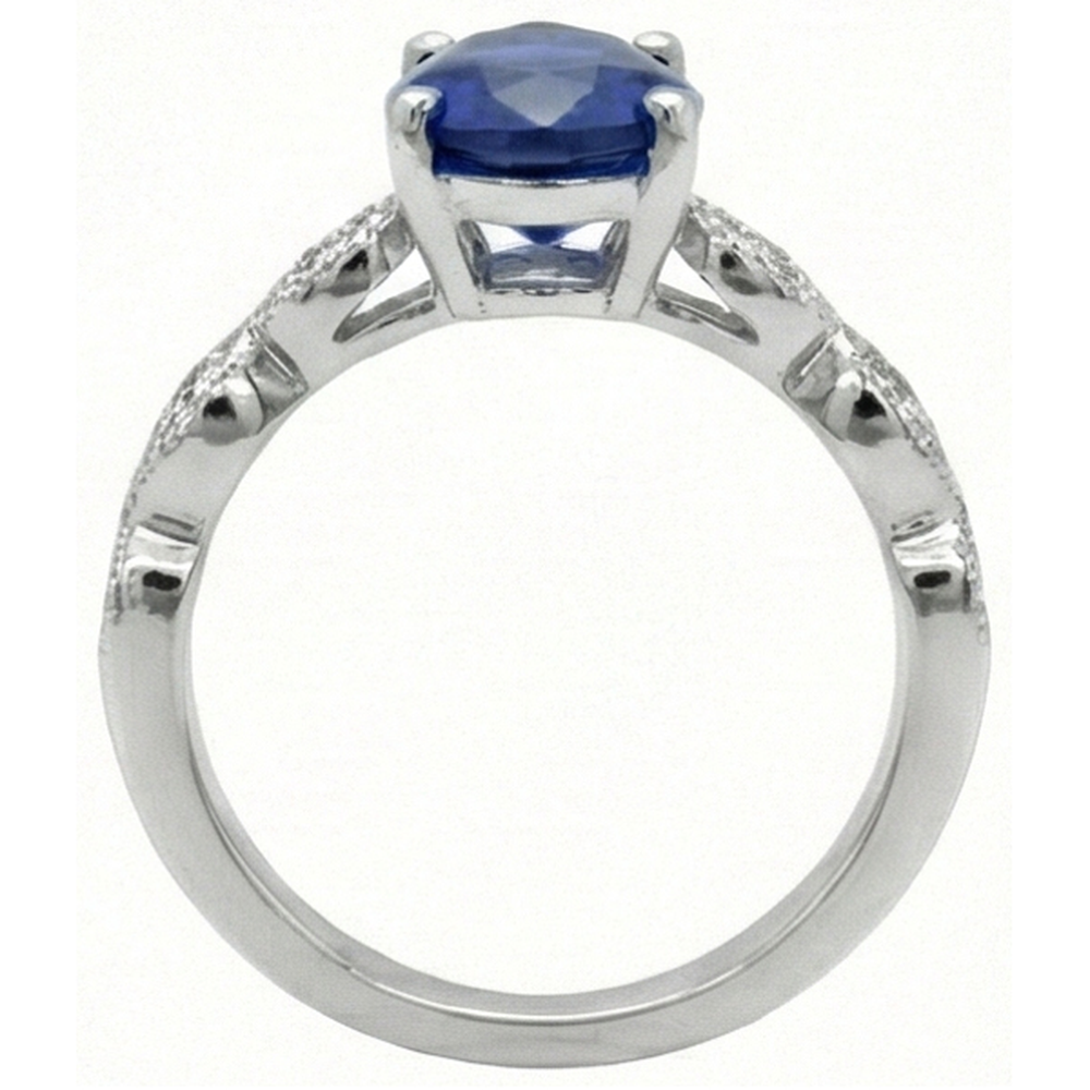 echter round diamant 2.50Karat ring Profilansicht