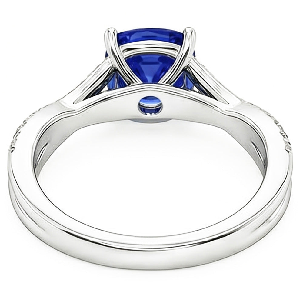 Edelstein Schmuck Kissen Saphirring Twisted Shank 2,50 Karat