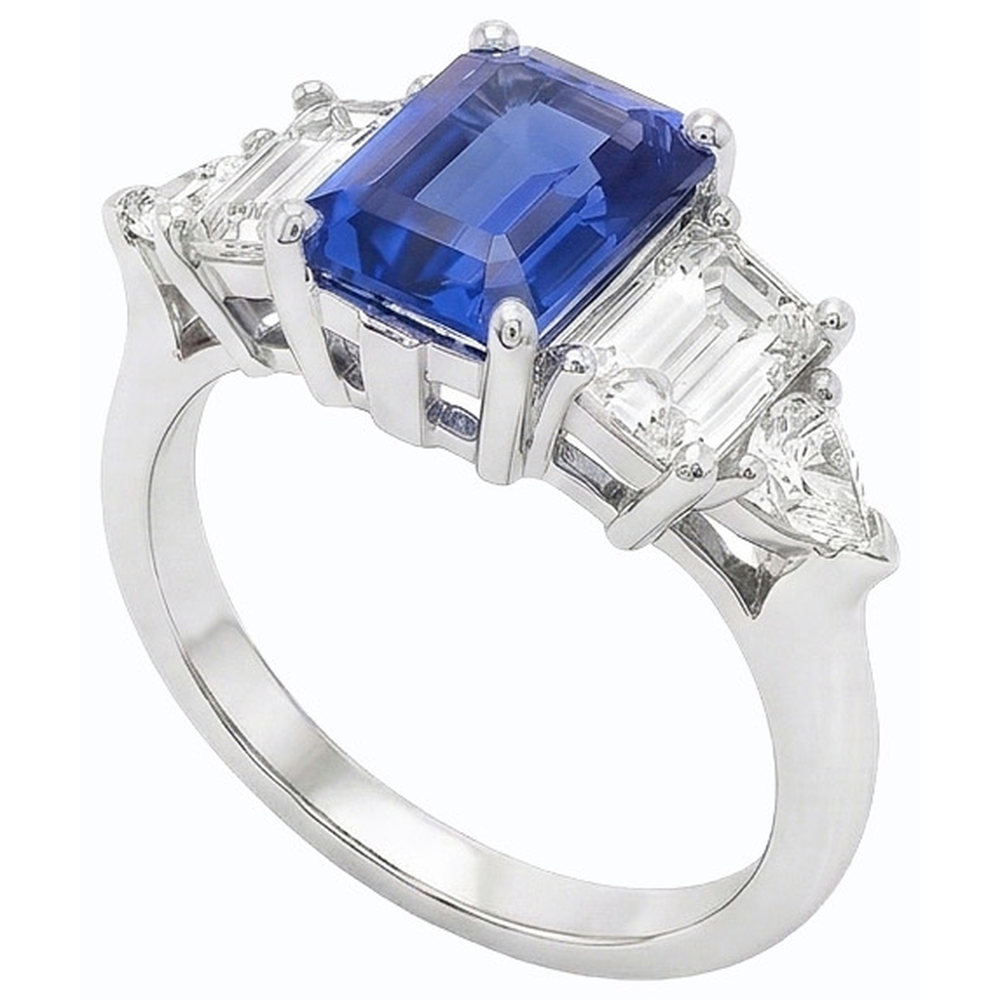 echter trillion diamant 2.50Karat ring Vorderansicht