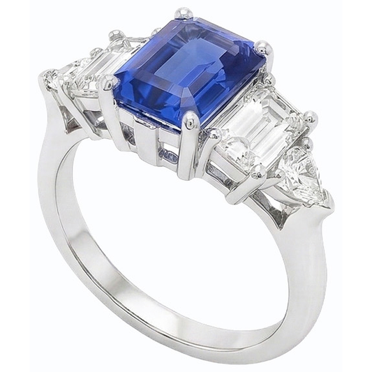 echter trillion diamant 2.50Karat ring Vorderansicht