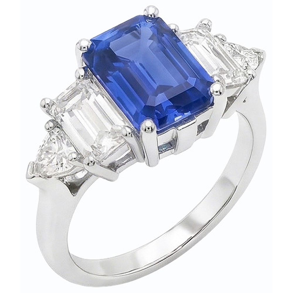 echter trillion diamant 2.50Karat ring Detailansicht