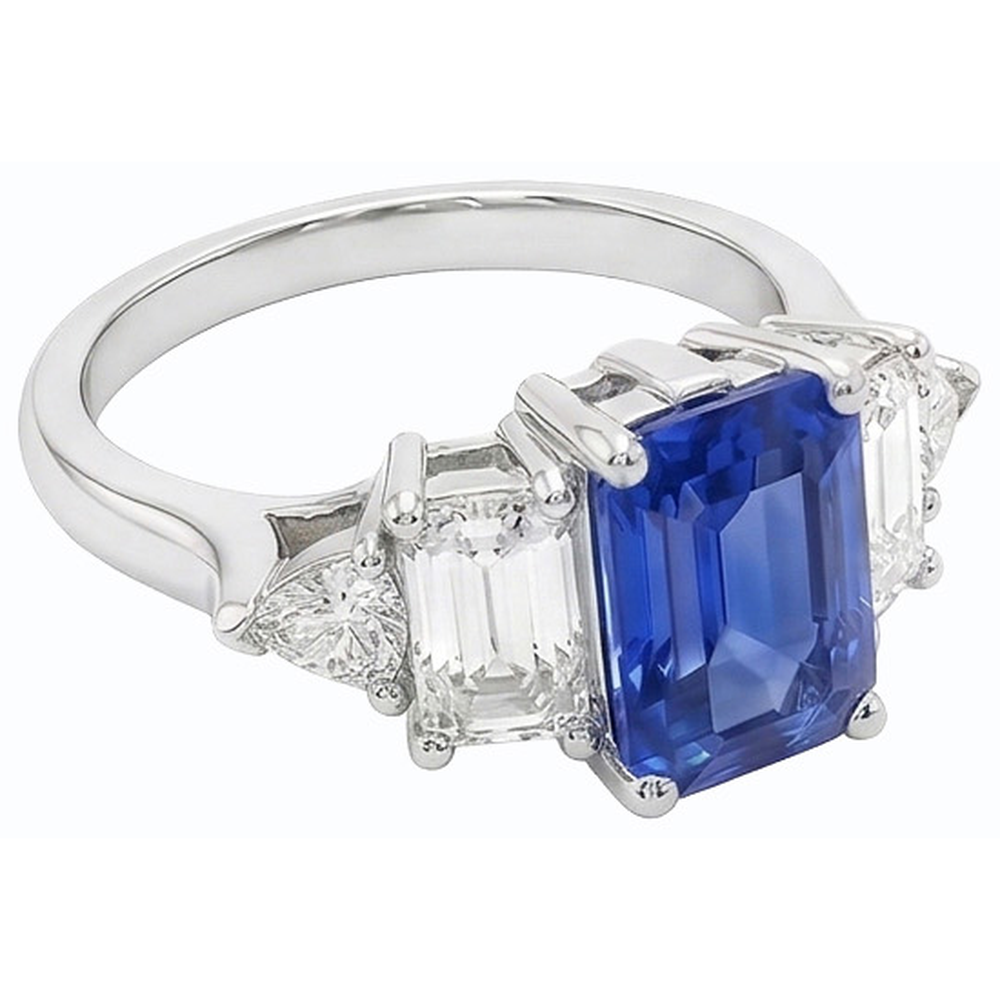 echter trillion diamant 2.50Karat ring Draufsicht