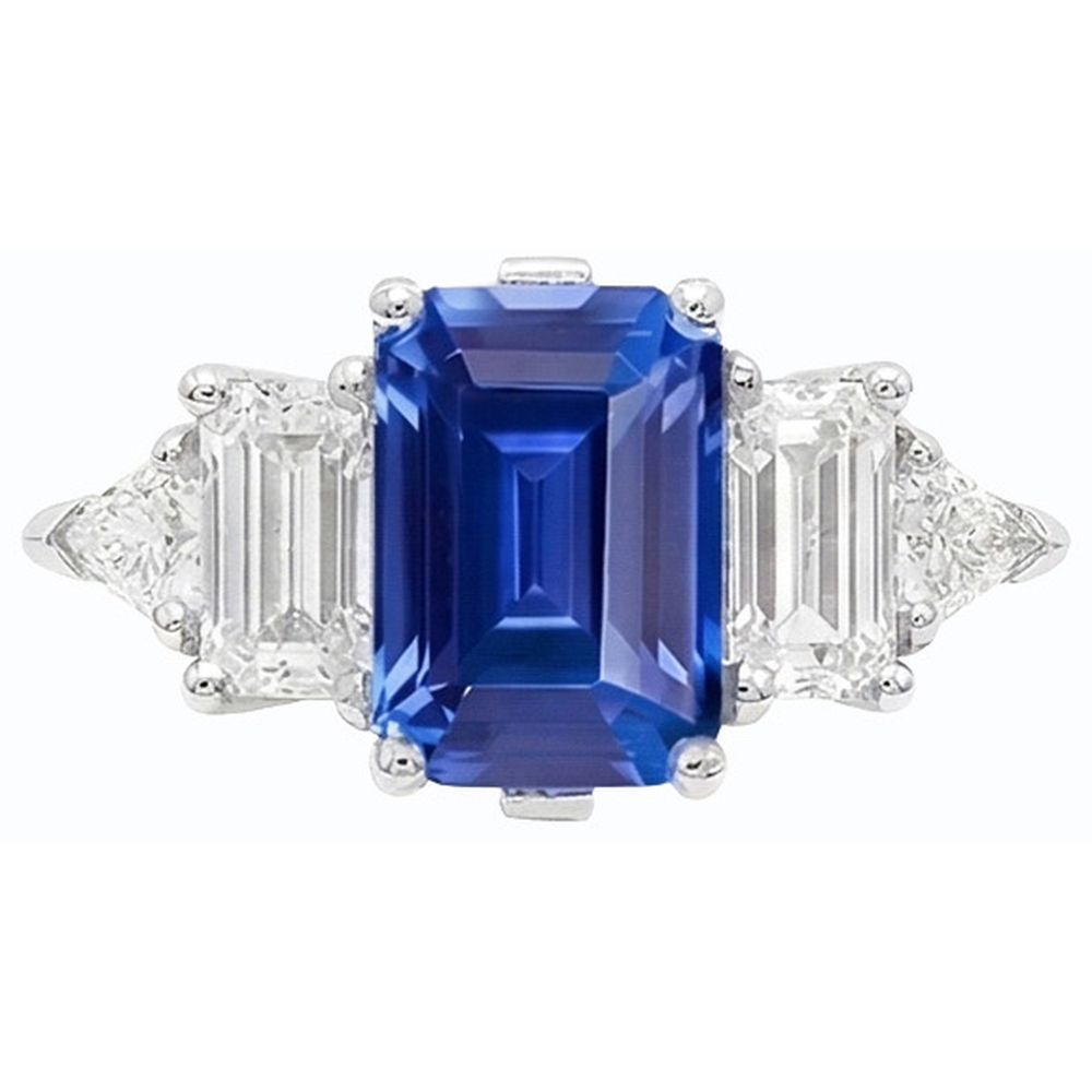 echter trillion diamant 2.50Karat ring Seitenansicht