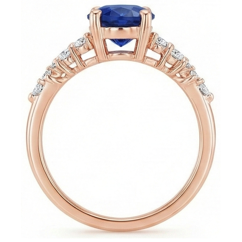 echter oval diamant 4Karat ring Detailansicht