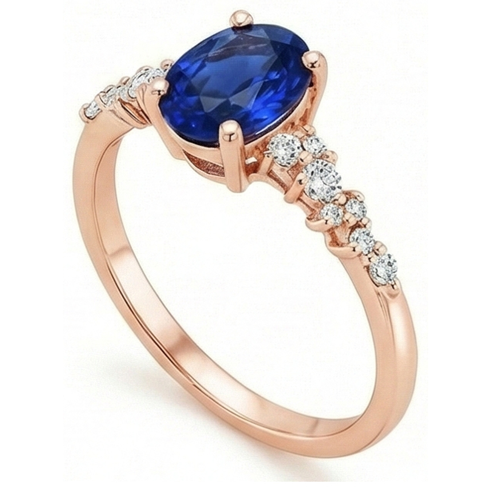 echter oval diamant 4Karat ring Draufsicht