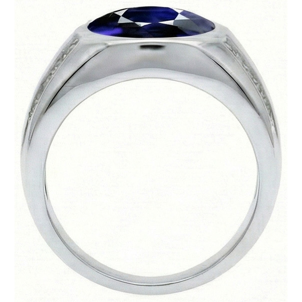 echter oval diamant 3.50Karat ring Profilansicht