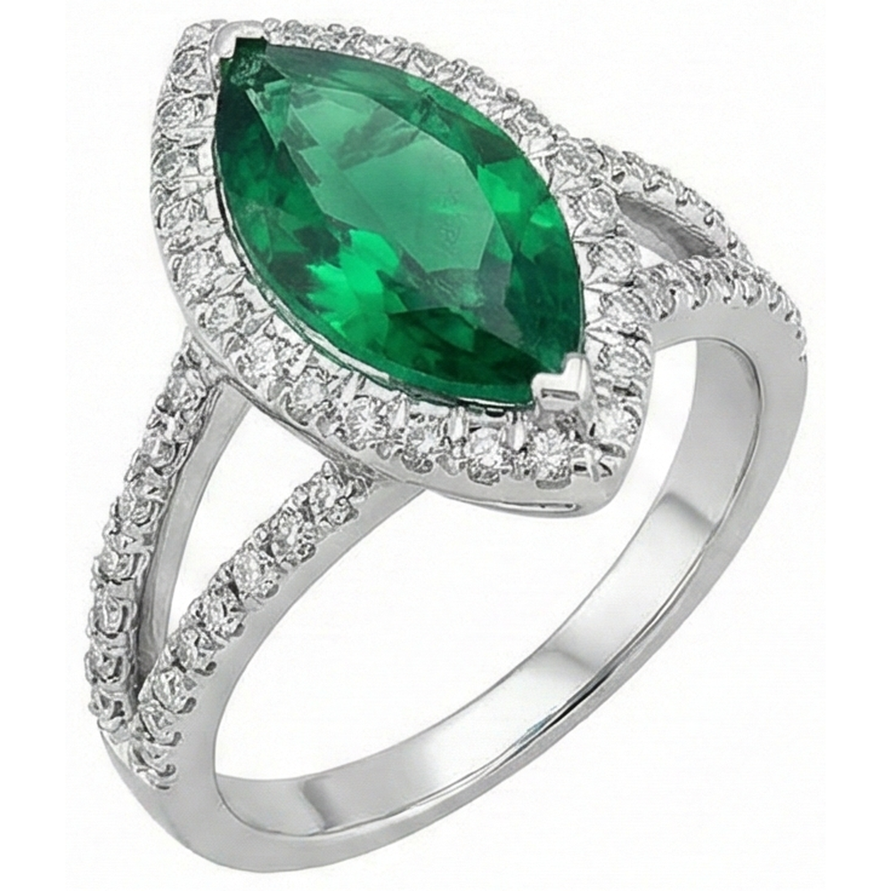 echter marquise diamant 3.35Karat ring Seitenansicht