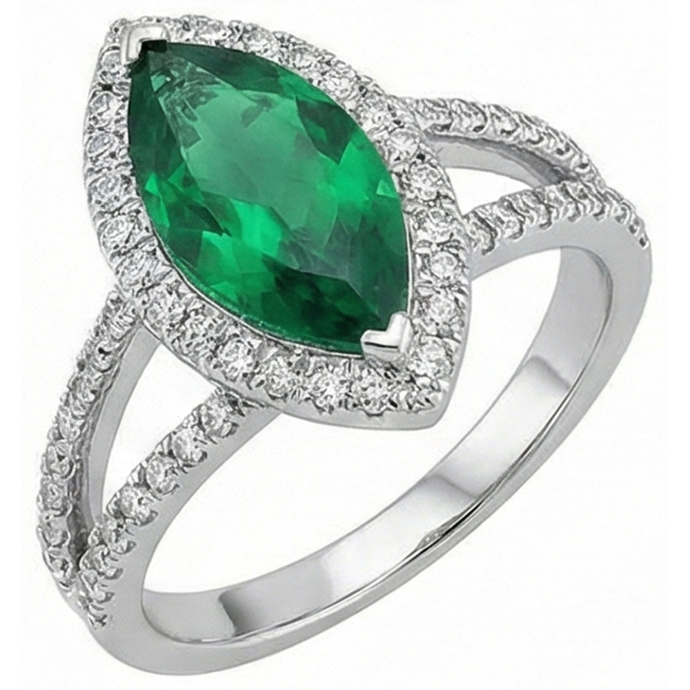echter marquise diamant 3.35Karat ring Draufsicht