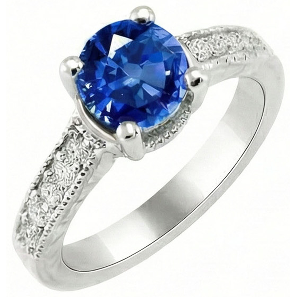 echter round diamant 14Karat ring Seitenansicht