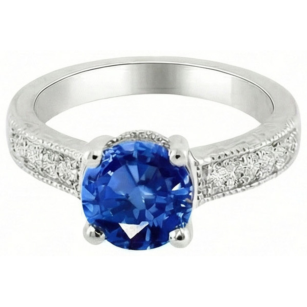 echter round diamant 14Karat ring Vorderansicht