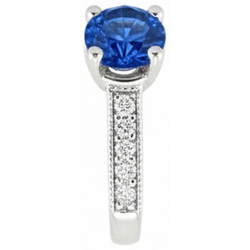 echter round diamant 14Karat ring Profilansicht