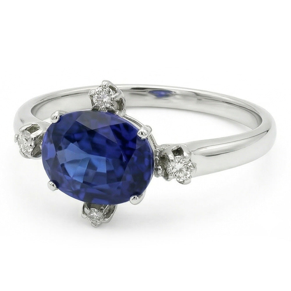 echter oval diamant 3.50Karat ring Seitenansicht