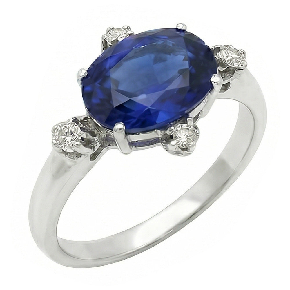 echter oval diamant 3.50Karat ring Profilansicht